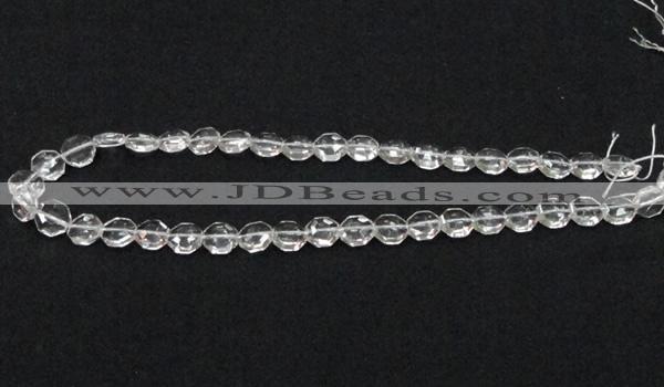 CNC40 10*10mm octagonal grade AB natural white crystal beads wholesale