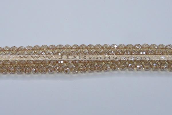 CNC518 15.5 inches 8mm faceted round dyed natural white crystal beads