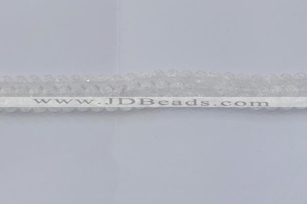 CNC551 15.5 inches 6mm round natural crackle white crystal beads