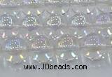 CNC572 15.5 inches 10mm round plated natural white crystal beads