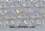 CNC574 15.5 inches 14mm round plated natural white crystal beads
