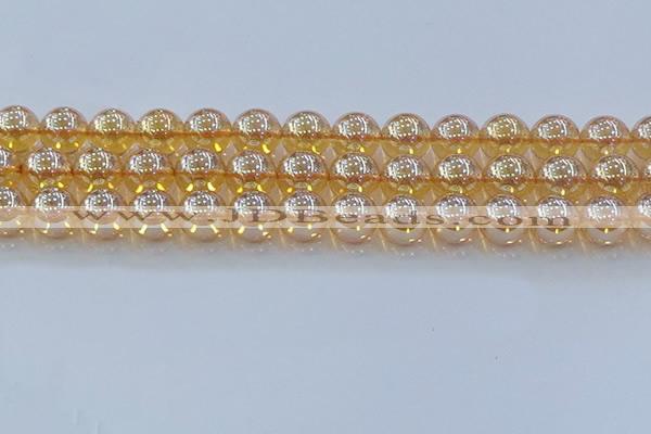 CNC580 15.5 inches 14mm round plated natural white crystal beads