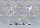 CNC647 15.5 inches 10mm faceted round plated natural white crystal beads