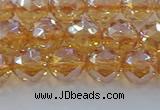 CNC652 15.5 inches 8mm faceted round plated natural white crystal beads