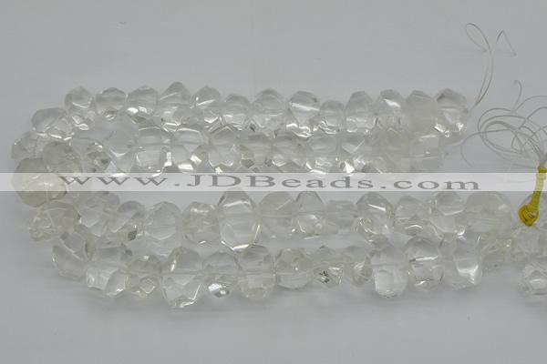 CNG1150 15.5 inches 10*14mm - 15*20mm faceted nuggets white crystal beads