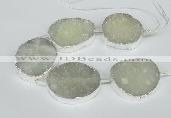 CNG1490 8 inches 30*35mm - 35*45mm freeform agate beads with brass setting