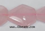 CNG301 15.5 inches 25*35mm faceted nuggets rose quartz beads