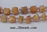CNG3321 15.5 inches 4*6mm - 8*10mm nuggets plated druzy agate beads