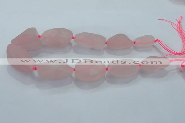 CNG434 15.5 inches 20*30mm – 25*48mm nuggets rose quartz beads