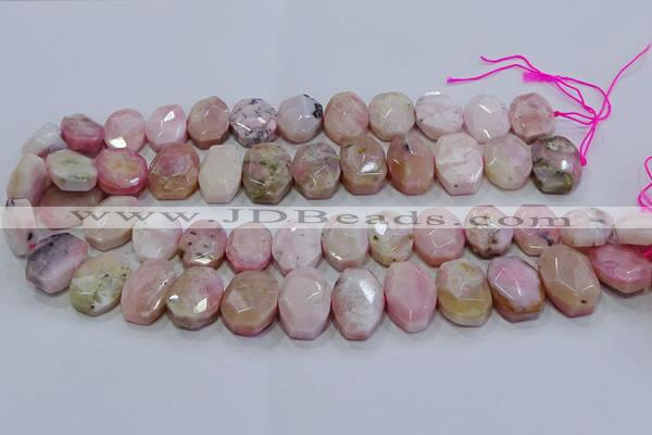 CNG5778 13*18mm - 15*20mm faceted freeform natural pink opal beads