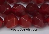 CNG6024 15.5 inches 12mm faceted nuggets red agate beads