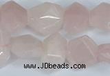 CNG7145 15.5 inches 8*12mm - 13*18mm faceted nuggets rose quartz beads