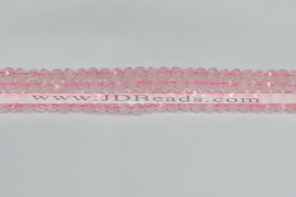 CNG7225 15.5 inches 6mm faceted nuggets rose quartz beads