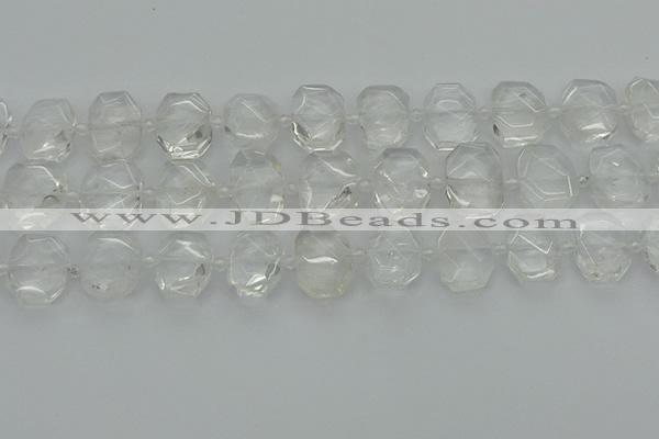 CNG7450 12*16mm - 15*20mm faceted freeform white crystal beads