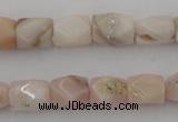 CNG824 15.5 inches 9*12mm faceted nuggets pink opal gemstone beads