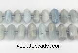 CNG8913 15.5 inches 10*25mm - 15*30mm faceted nuggets aquamarine beads