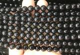 COBS19 15 inches 7mm round black coral beads wholesale
