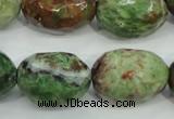 COP675 15.5 inches 18*25mm faceted nuggets green opal gemstone beads