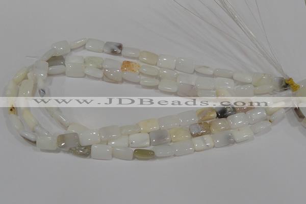 COP912 15.5 inches 10*14mm rectangle natural white opal gemstone beads