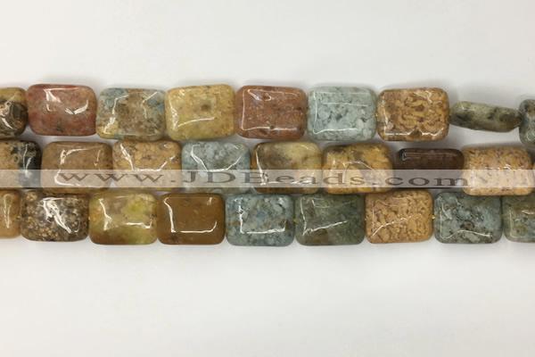 COS253 15.5 inches 13*18mm rectangle ocean stone beads wholesale