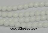CPB02 15.5 inches 6mm round white porcelain beads wholesale