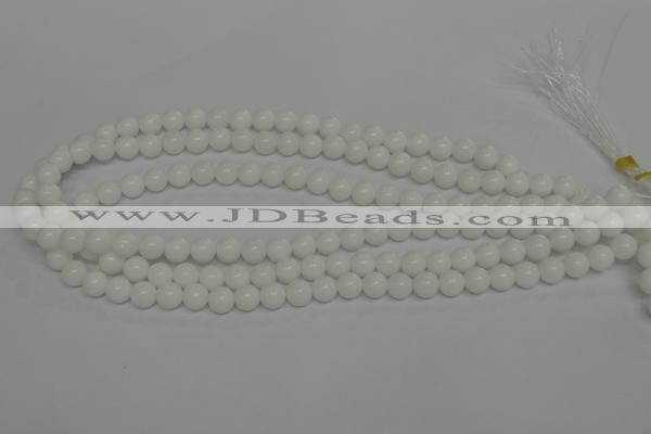 CPB03 15.5 inches 8mm round white porcelain beads wholesale