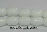 CPB11 15.5 inches 10*14mm drum white porcelain beads wholesale