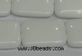 CPB124 15.5 inches 22*30mm rectangle white porcelain beads wholesale