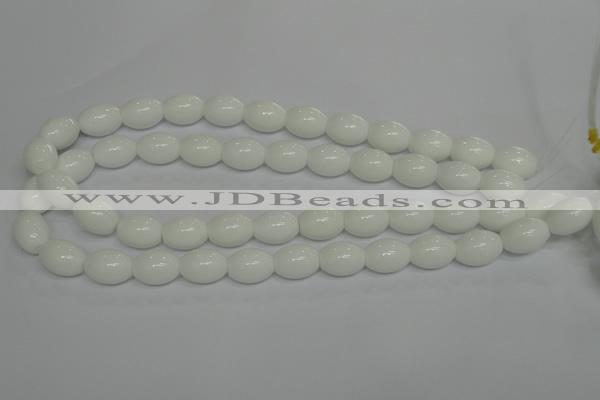 CPB17 15.5 inches 10*14mm rice white porcelain beads wholesale