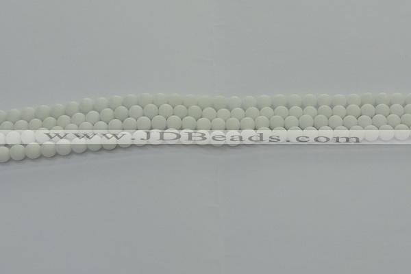 CPB410 15.5 inches 4mm round matte white porcelain beads
