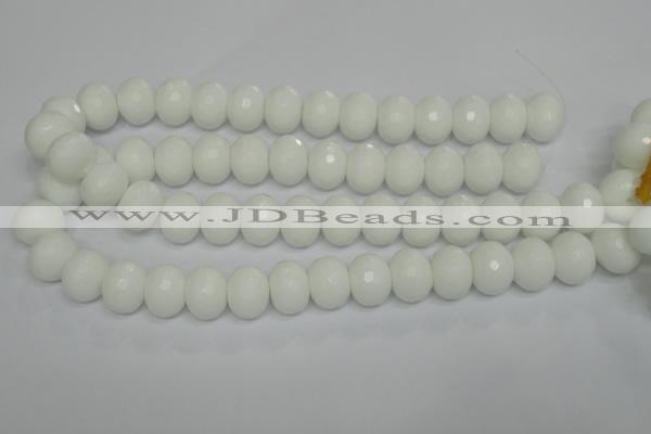 CPB63 15.5 inches 13*18mm faceted rondelle white porcelain beads