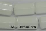 CPB78 15.5 inches 15*25mm column white porcelain beads wholesale