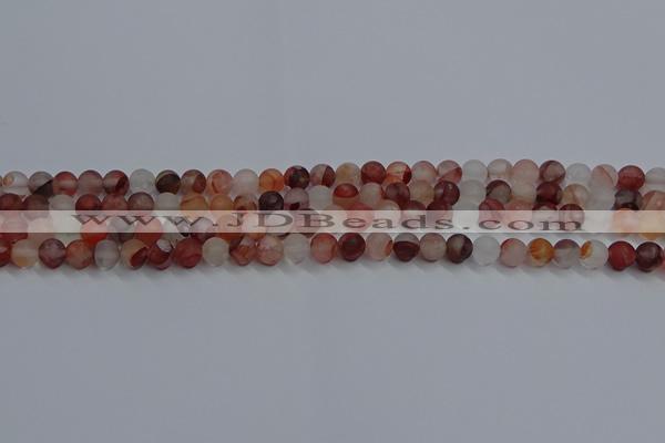 CPQ300 15.5 inches 4mm round matte pink quartz beads wholesale