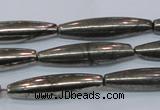 CPY601 15.5 inches 7*30mm rice pyrite gemstone beads wholesale
