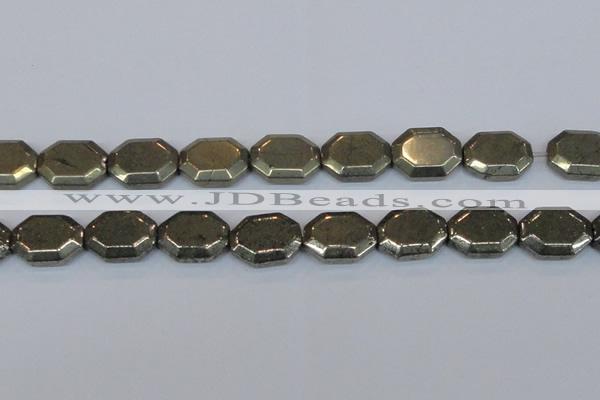 CPY655 15.5 inches 15*20mm octagonal pyrite gemstone beads