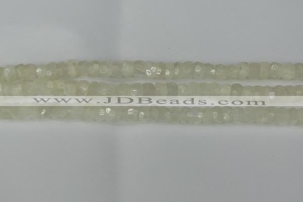 CRB1279 15.5 inches 5*8mm faceted rondelle white moonstone beads