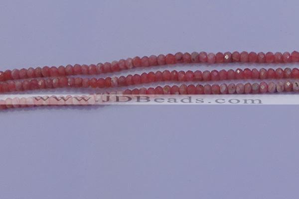 CRB1884 15.5 inches 2*3mm faceted rondelle rhodochrosite beads