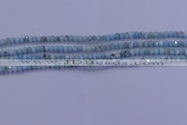 CRB1893 15.5 inches 2*3mm faceted rondelle larimar beads