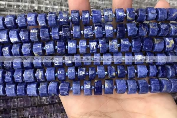 CRB2175 15.5 inches 9mm - 10mm faceted tyre sodalite beads