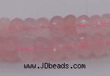 CRB304 15.5 inches 5*8mm - 10*14mm faceted rondelle rose quartz beads