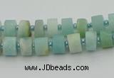 CRB468 15.5 inche 5*8mm tyre matte amazonite gemstone beads
