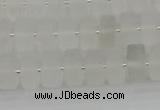 CRB499 15.5 inches 5*8mm tyre matte white crystal beads wholesale