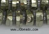 CRB599 15.5 inches 8*14mm faceted rondelle pyrite beads