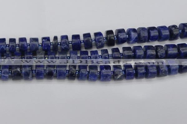 CRB641 15.5 inches 7*14mm tyre sodalite gemstone beads