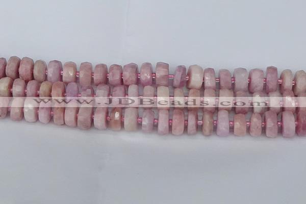 CRB827 15.5 inches 7*12mm faceted rondelle kunzite beads