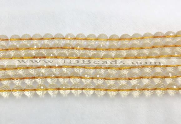 CRBS16 15 inches 6mm faceted round citrine beads wholesale