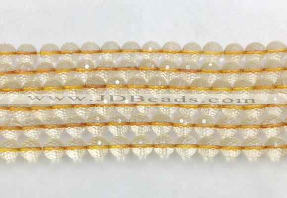 CRBS17 15 inches 8mm faceted round citrine beads wholesale