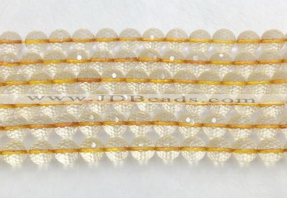 CRBS18 15 inches 10mm faceted round citrine beads wholesale