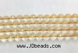 CRBS19 15 inches 12mm faceted round citrine beads wholesale