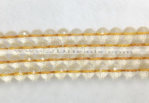 CRBS19 15 inches 12mm faceted round citrine beads wholesale